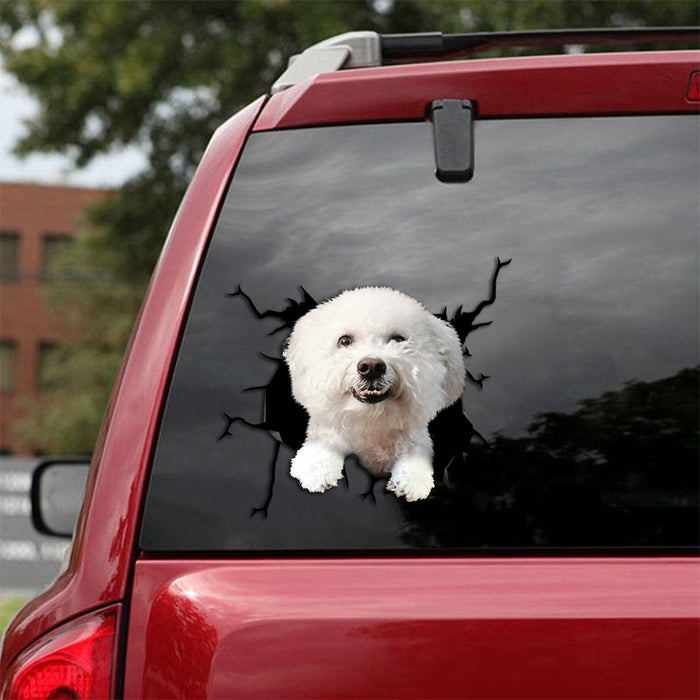 [th0146-snf-tpa]-bichon-frise-crack-car-sticker-dogs-lover