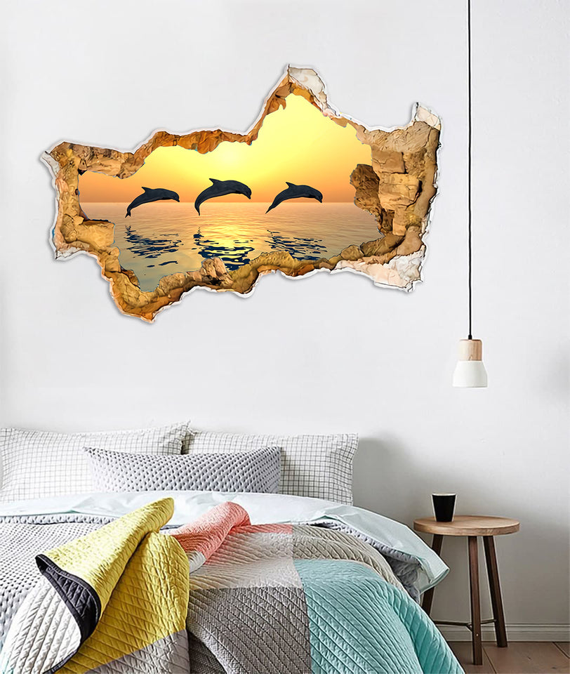 [th0143-snf-tpa]-dolphin-crack-wall-decal
