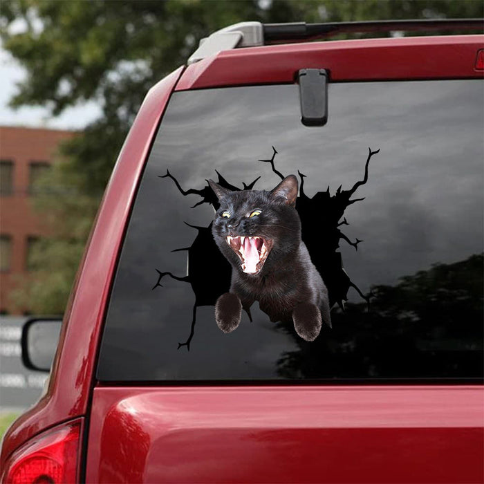 [da0587-snf-tnt]-black-cat-crack-car-sticker-cats-lover