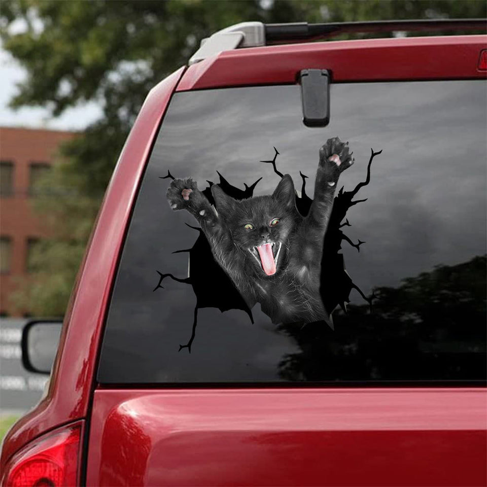 [da0588-snf-tnt]-black-cat-crack-car-sticker-cats-lover