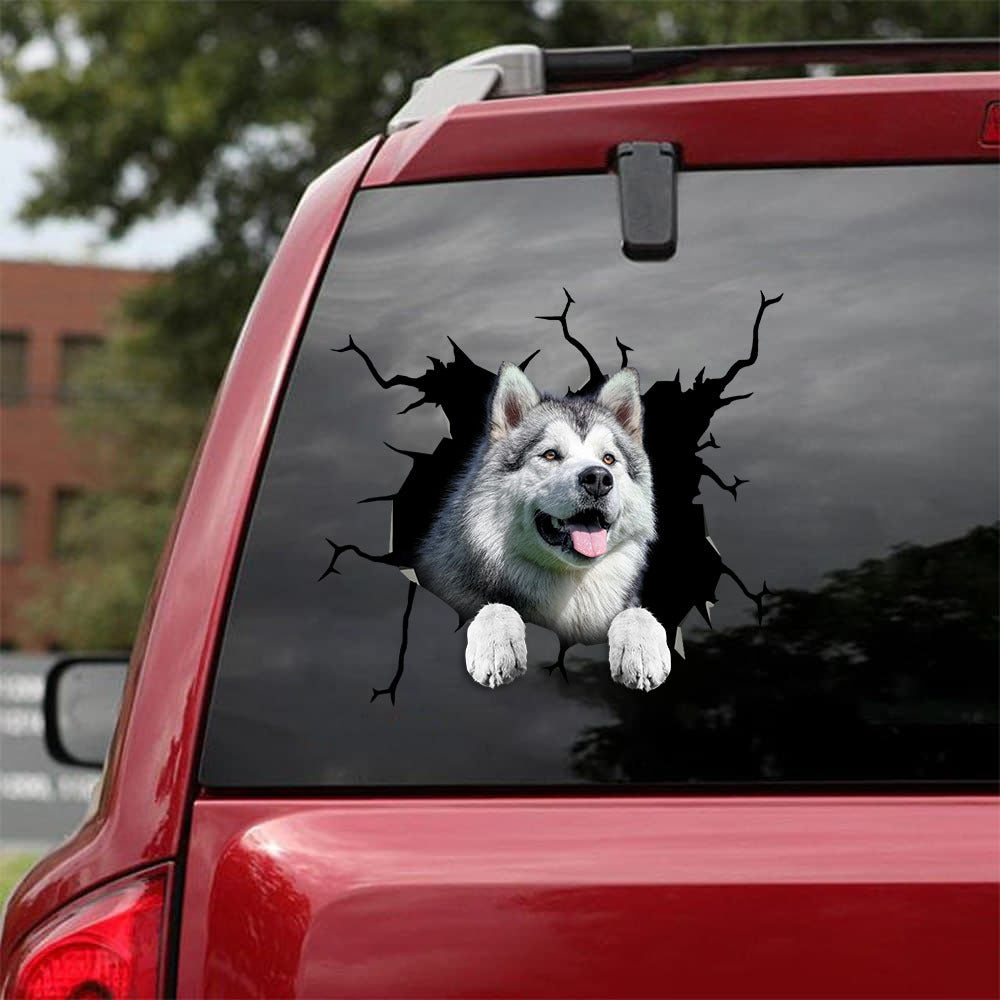 [bv0111-snf-lad]-alaska-crack-car-sticker-dogs-lover