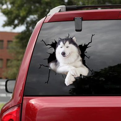 [bv0113-snf-lad]-alaska-crack-car-sticker-dogs-lover
