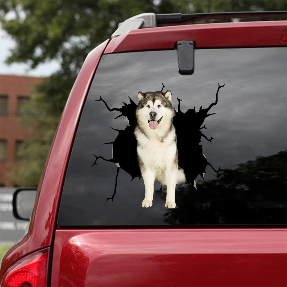 [bv0114-snf-lad]-alaska-crack-car-sticker-dogs-lover