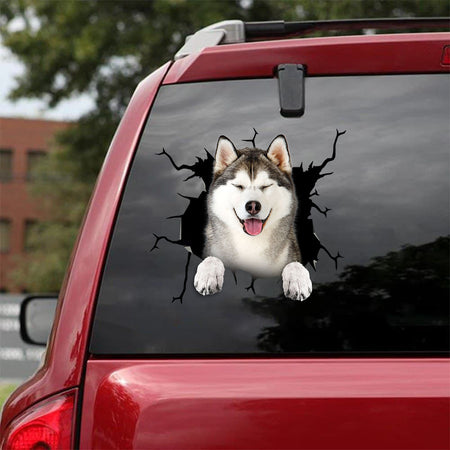 [bv0118-snf-lad]-alaska-crack-car-sticker-dogs-lover