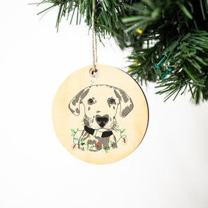 Christmas Lucky Dalmatian Christmas Ornament, Christmas Gift, Circle Ornament