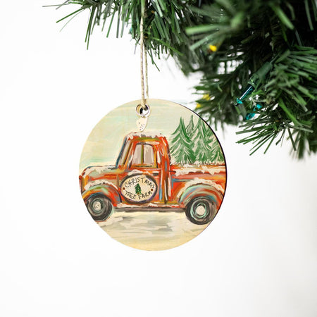 Christmas Tree Farm Christmas Ornament, Christmas Gift, Circle Ornament