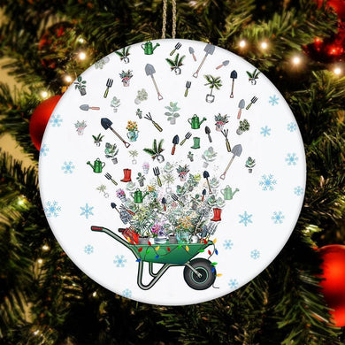 Gardening Tool, Christmas Ornament, Christmas Gift, Circle Ornament