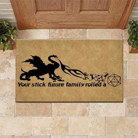 Dnd Your Stick Figure Family Rolled A 1 Welcome Mat House Warming Gift Home Decor Funny Indoor Outdoor Doormat Floor Mat Funny Gift Ideas
