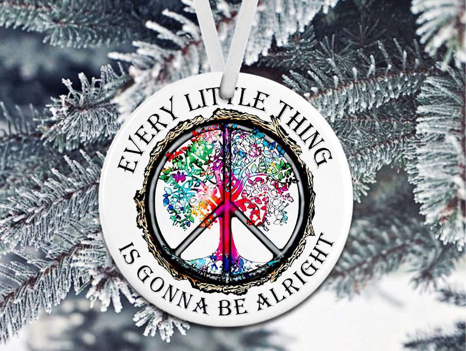 Hippie Tree, Every Little Thing Is Gonna Be Alright, Christmas Ornament, Christmas Gift