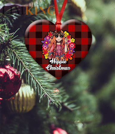 Hippie Girl Christmas, Christmas Ornament, Christmas Gift