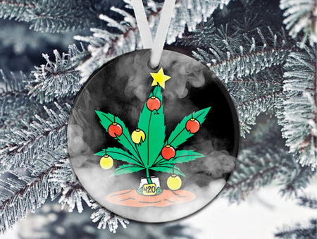 Cannabis Leaf Happy Holidaze Christmas, Christmas Ornament, Christmas Gift