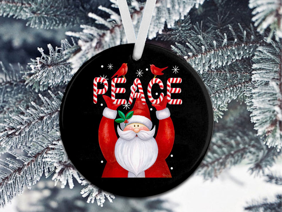 Cardinal Peace Santa Claus, Christmas Ornament, Christmas Gift