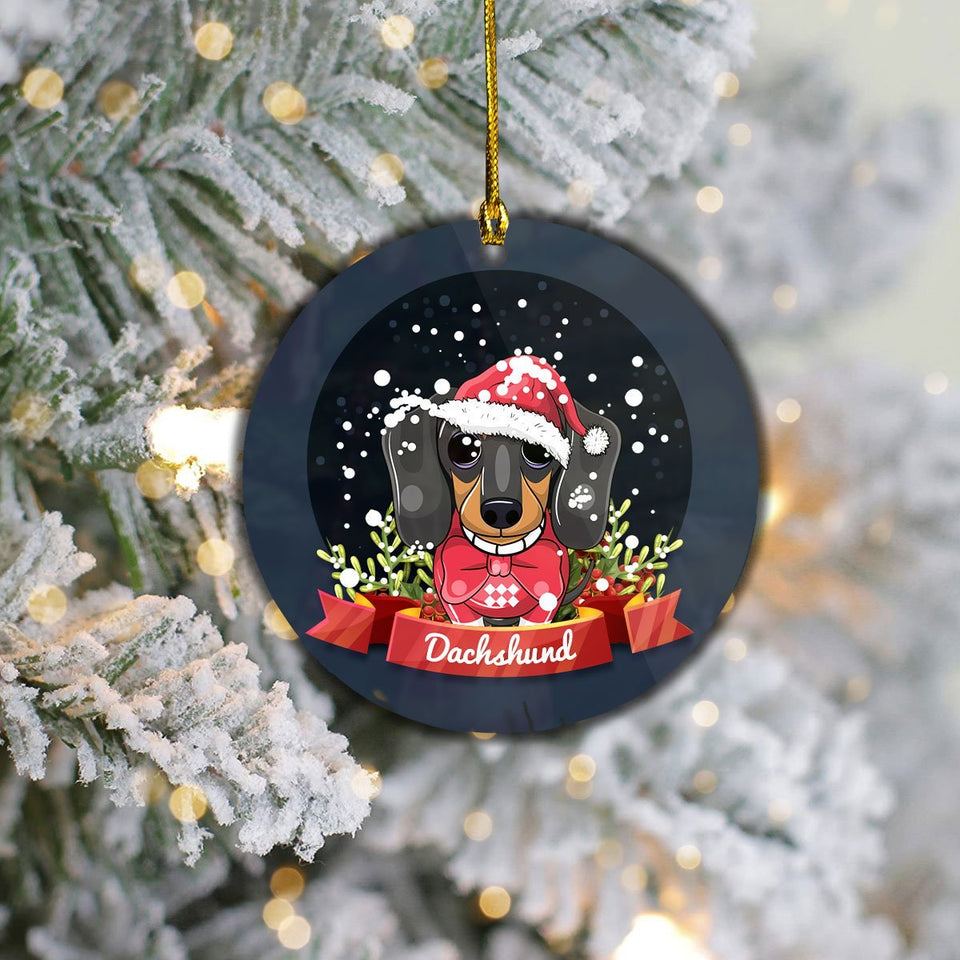 Dachshund Dog Santa Claus, Christmas Ornament, Christmas Gift