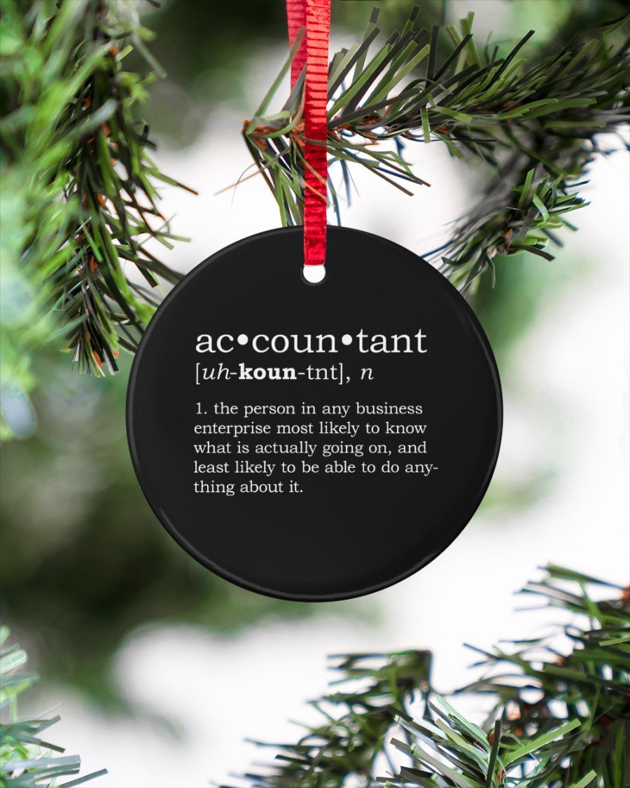 Accountant Definition Circle Ornament, Christmas Ornament, Christmas Gift