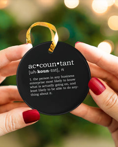 Accountant Definition Circle Ornament, Christmas Ornament, Christmas Gift