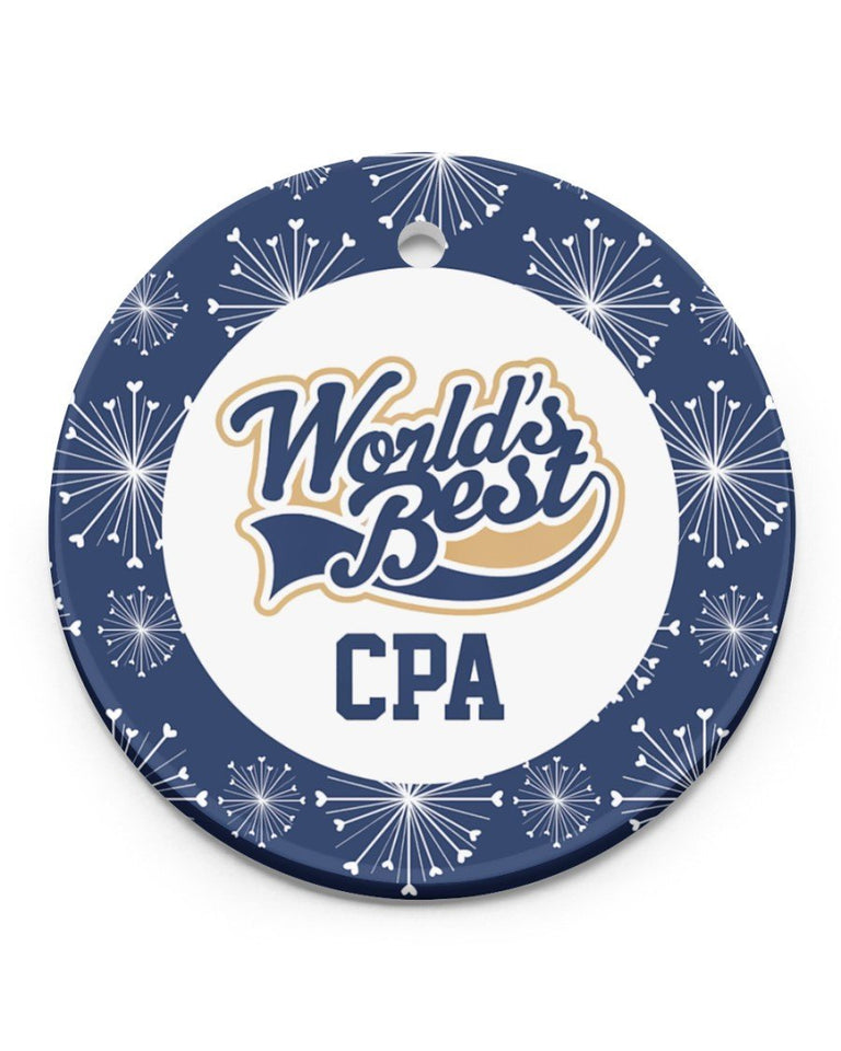 Accountant, World's Best Cpa Circle Ornament, Christmas Ornament, Christmas Gift