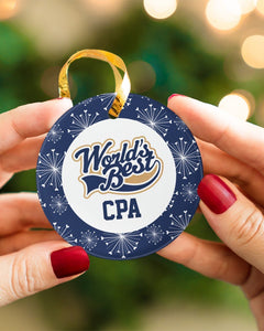 Accountant, World's Best Cpa Circle Ornament, Christmas Ornament, Christmas Gift