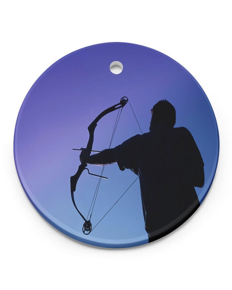 Archer Archery Man Circle Ornament, Christmas Ornament, Christmas Gift