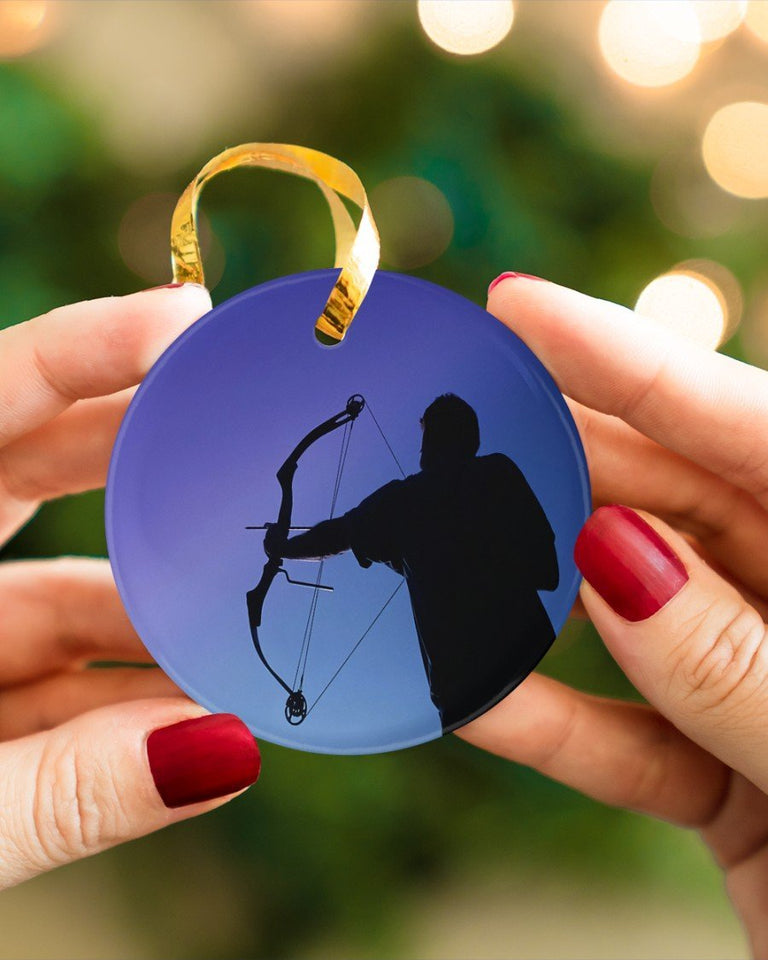 Archer Archery Man Circle Ornament, Christmas Ornament, Christmas Gift