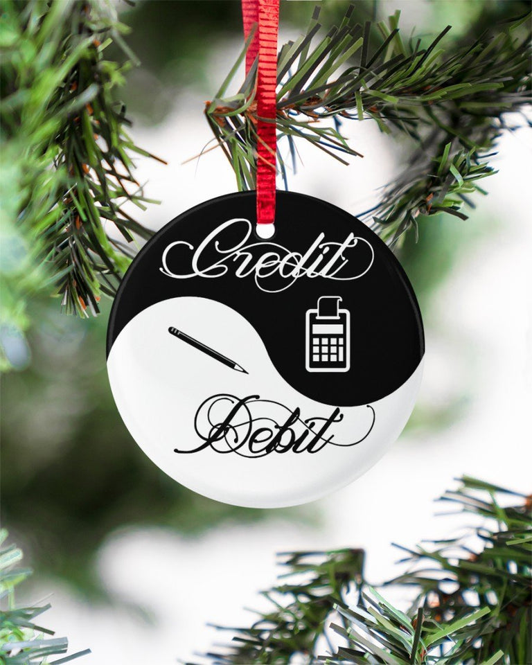 Accountant, Credit And Debit Circle Ornament, Christmas Ornament, Christmas Gift