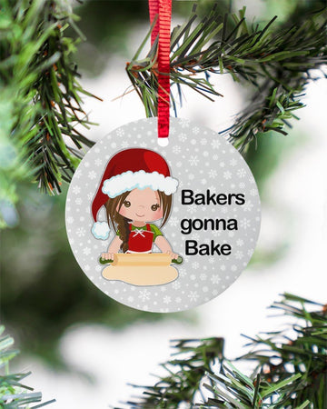 Baking Gift Circle Ornament, Christmas Ornament, Christmas Gift