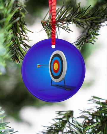 Archer Archery Icon Circle Ornament, Christmas Ornament, Christmas Gift