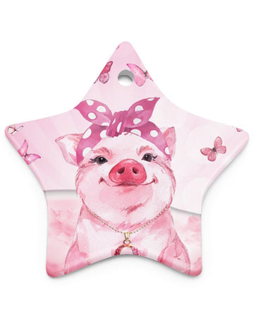 Bc, Cute Pig Star Ornament, Christmas Ornament, Christmas Gift