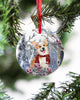 Corgi Winter Rose Ornament Circle Ornament, Christmas Ornament, Christmas Gift