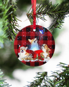 Corgi Magic Gift Ornament Circle Ornament, Christmas Ornament, Christmas Gift