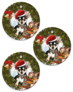 Chihuahua Ringbell Gift For You Circle Ornament, Christmas Ornament, Christmas Gift
