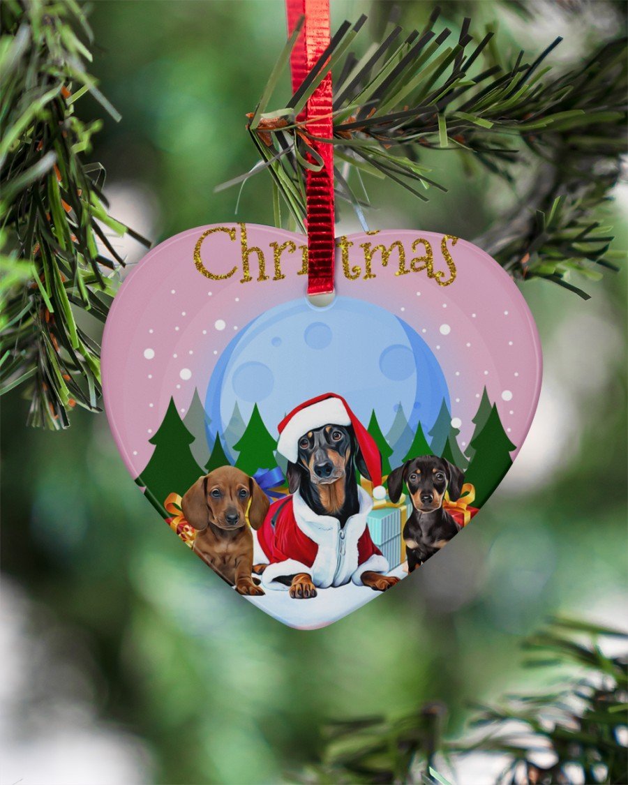 Dachshund Merry Xmas Gift For You 291120 Heart Ornament, Christmas Ornament, Christmas Gift