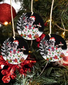 Chihuahua Colorful Present Gift For You Circle Ornament, Christmas Ornament, Christmas Gift