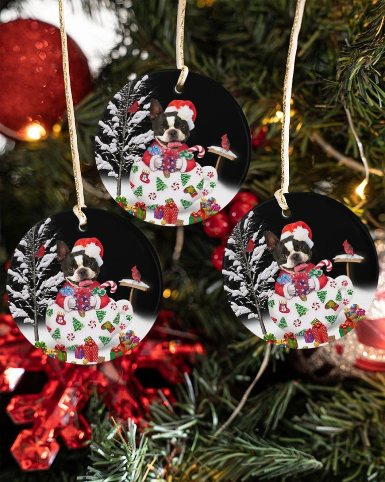 Boston Colorful Present Gift For You Circle Ornament, Christmas Ornament, Christmas Gift