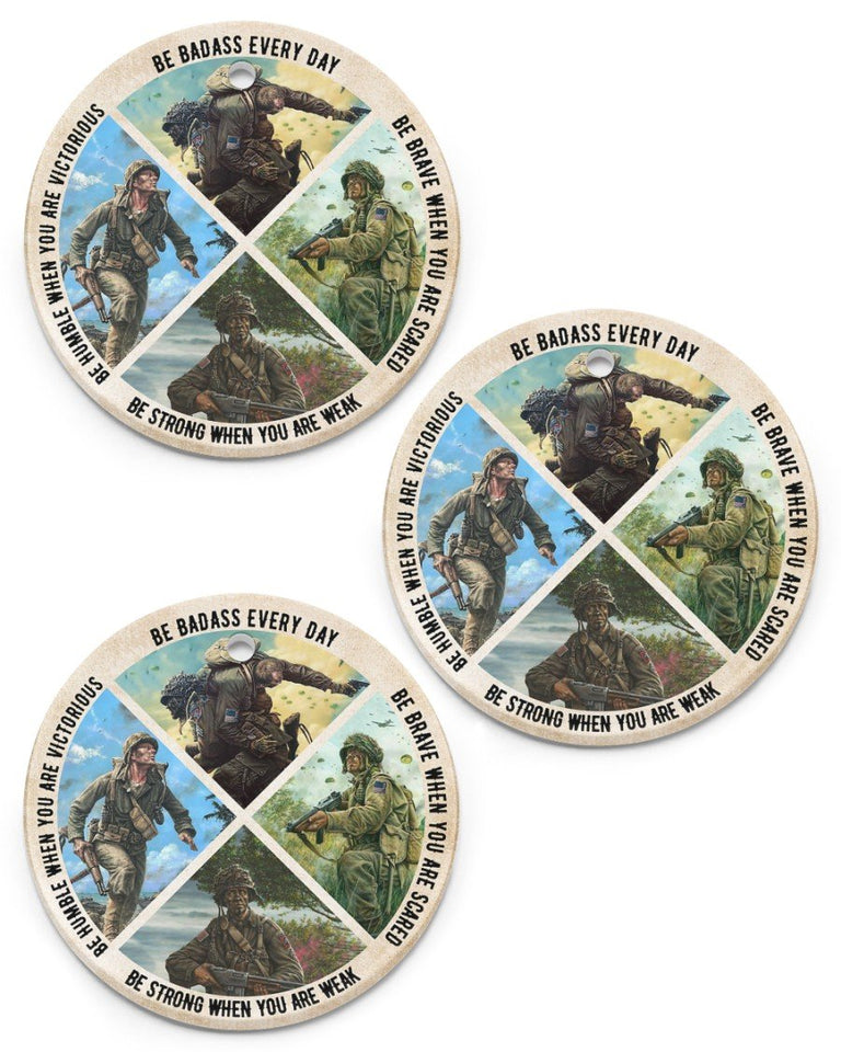 Be Strong When Weak Be Brave Veteran Ornament Circle Ornament, Christmas Ornament, Christmas Gift