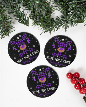 Epilepsy Awareness Circle Ornament Circle Ornament, Christmas Ornament, Christmas Gift