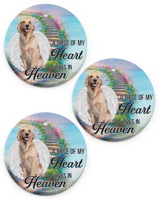 A Piece Of My Heart Lives In Heaven Ornament Circle Ornament, Christmas Ornament, Christmas Gift