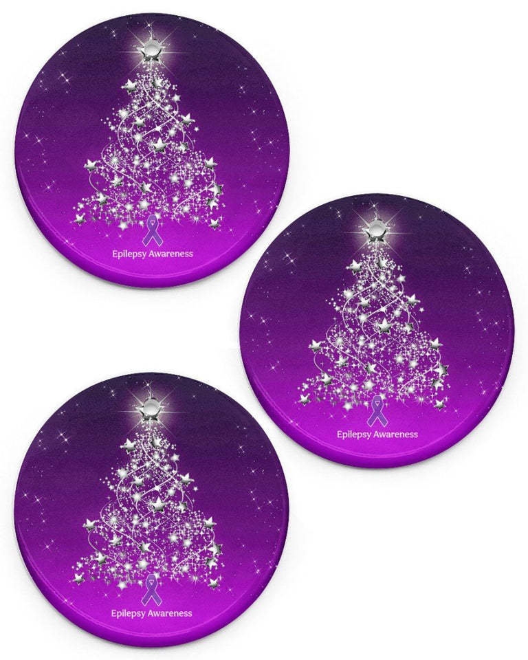 Epilepsy Awareness Circle Ornament Circle Ornament, Christmas Ornament, Christmas Gift