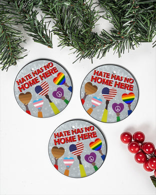 Hate Has No Home Here Christmas Ornament Circle Ornament, Christmas Ornament, Christmas Gift