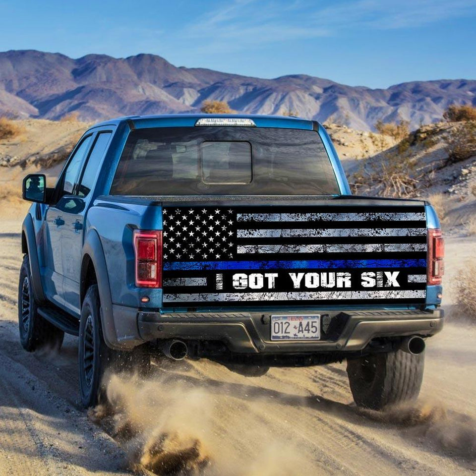 The Blue Thin Line I Got Your Struck Tailgate Decal Sticker Wrap Tailgate Wrap Decals For Trucks