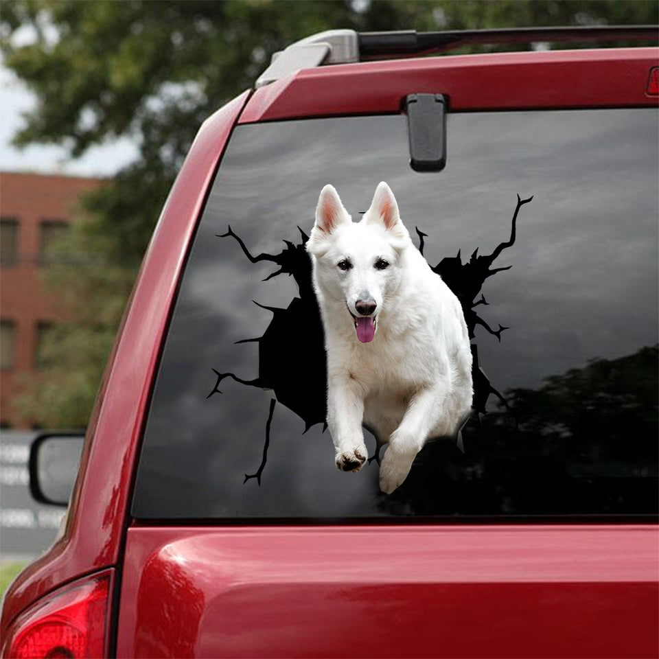 [sk1386-snf-lad]-german-shepherd-crack-car-sticker-dogs-lover