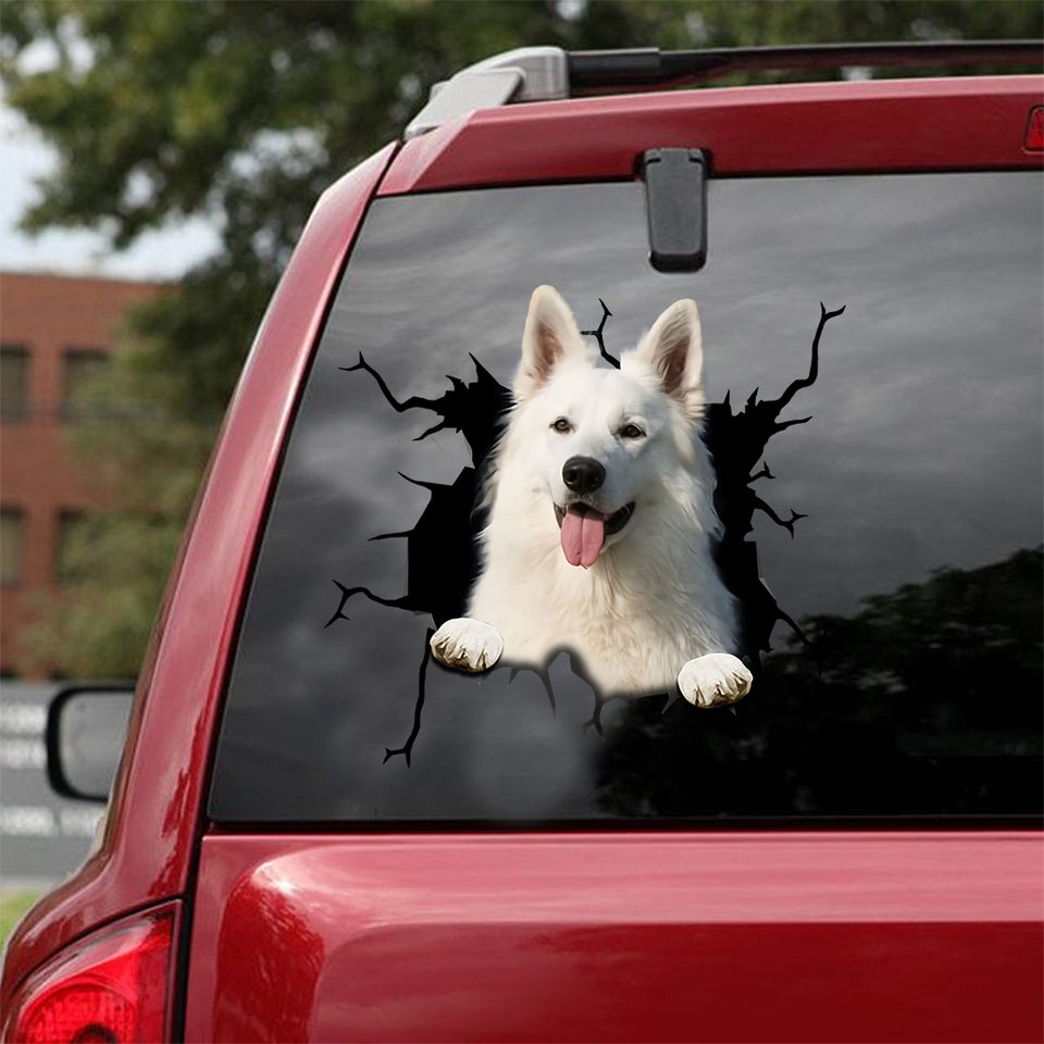 [sk1385-snf-lad]-german-shepherd-crack-car-sticker-dogs-lover