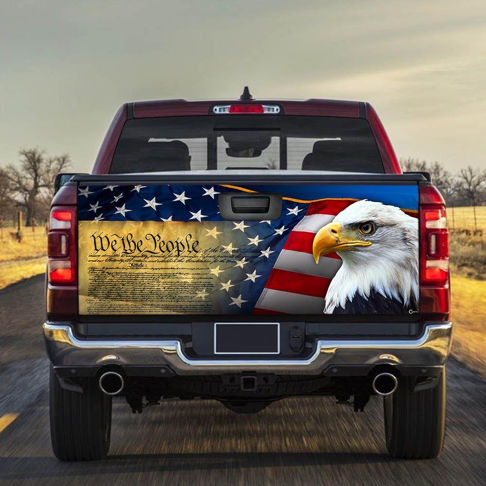 Patriotic Eagle truck Tailgate Decal Sticker Wrap Mother's Day Father's Day Camping Hunting Wrap Decals For Trucks