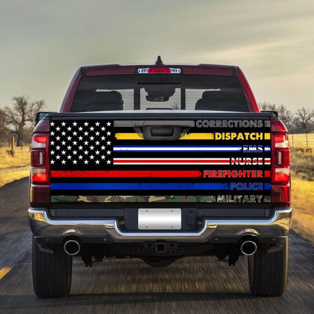 First Responders truck Tailgate Decal Sticker Wrap Mother's Day Father's Day Camping Hunting Wrap Decals For Trucks