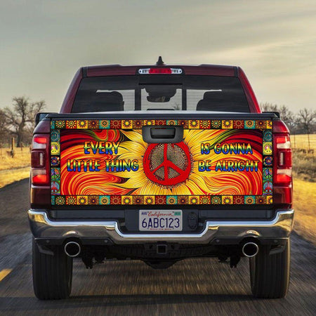 Sunflower Hippie truck Tailgate Decal Sticker Wrap Mother's Day Father's Day Camping Hunting Wrap Decals For Trucks