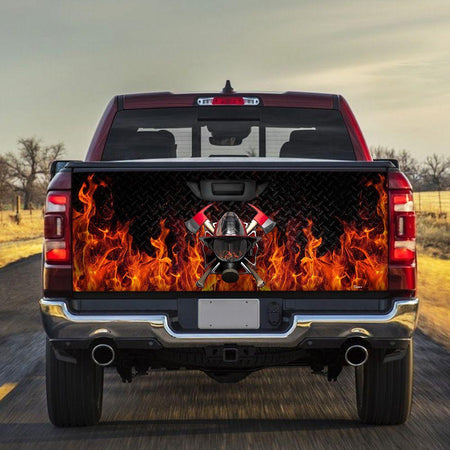 Firefighter truck Tailgate Decal Sticker Wrap Mother's Day Father's Day Camping Hunting Wrap Decals For Trucks