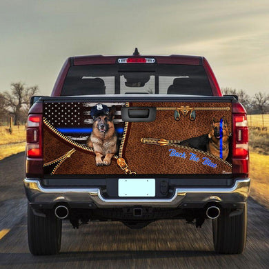 German Shepherd Back The Blue truck Tailgate Decal Sticker Wrap Mother's Day Father's Day Camping Hunting Wrap Decals For Trucks