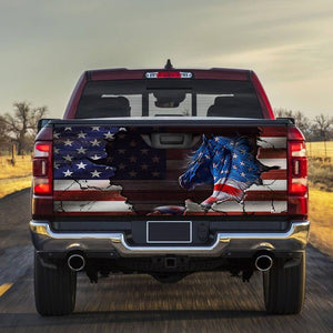 Patriotic Horse American truck Tailgate Decal Sticker Wrap Mother's Day Father's Day Camping Hunting Wrap Decals For Trucks