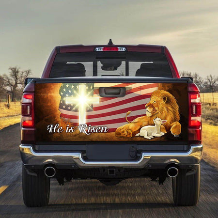 Lion And Goat He Is Ristruck Tailgate Decal Sticker Wrap Mother's Day Father's Day Camping Hunting Wrap Decals For Trucks