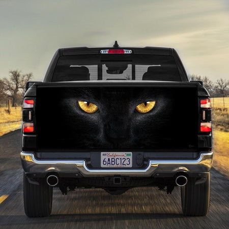 Black Cat Eyes Tailgate Decal Sticker Wrap Mother's Day Father's Day Camping Hunting Wrap Decals For Trucks