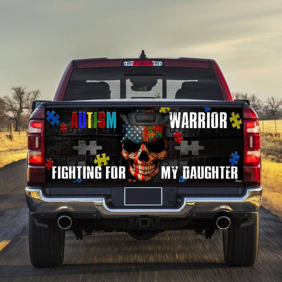 Autism Awareness Warrior For Daughter truck Tailgate Decal Sticker Mother's Day Father's Day Camping Hunting Wrap Decals For Trucks